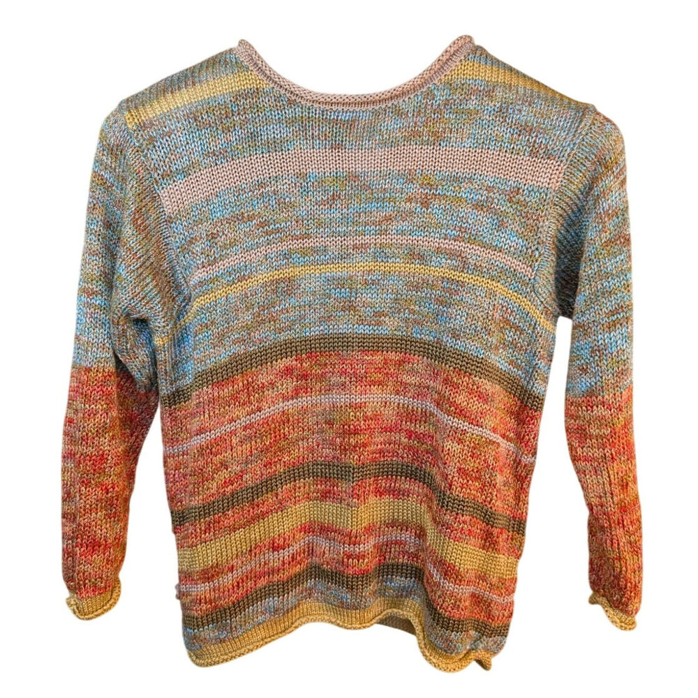 Vintage FIA Italia Handloomed Sunset Space Dye Metallic Knit Sweater Size S